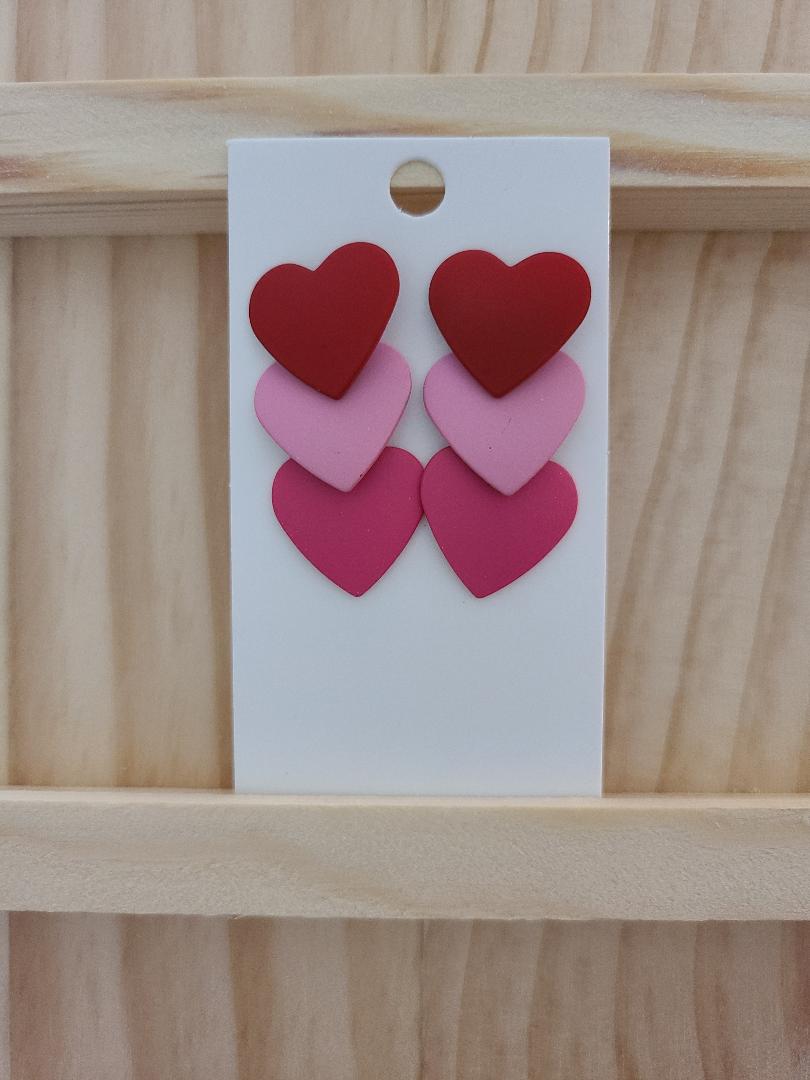 Color Block Heart Drop Earrings