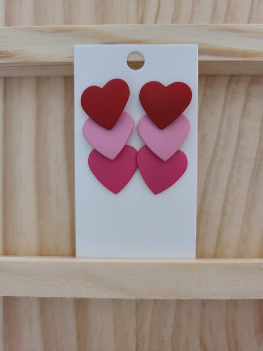 Color Block Heart Drop Earrings