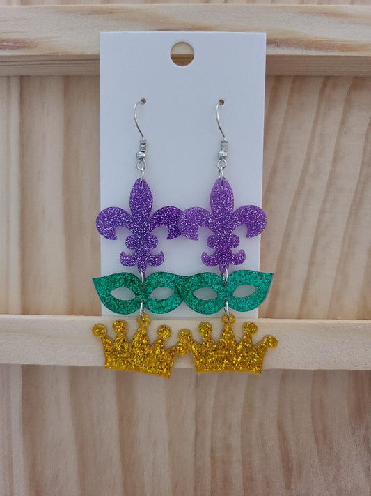 Mardi Gras Earrings