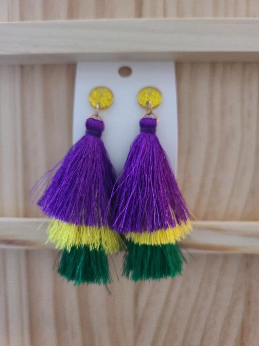 Mardi Gras Tassel Earrings